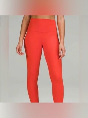 Lululemon Align Leggings Pant 25" Size 8 Bright Red Orange excellent condition